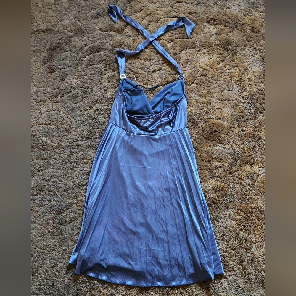 Ruby Rox Silver Halter Top Dress Sized Medium - Picture 4 of 5